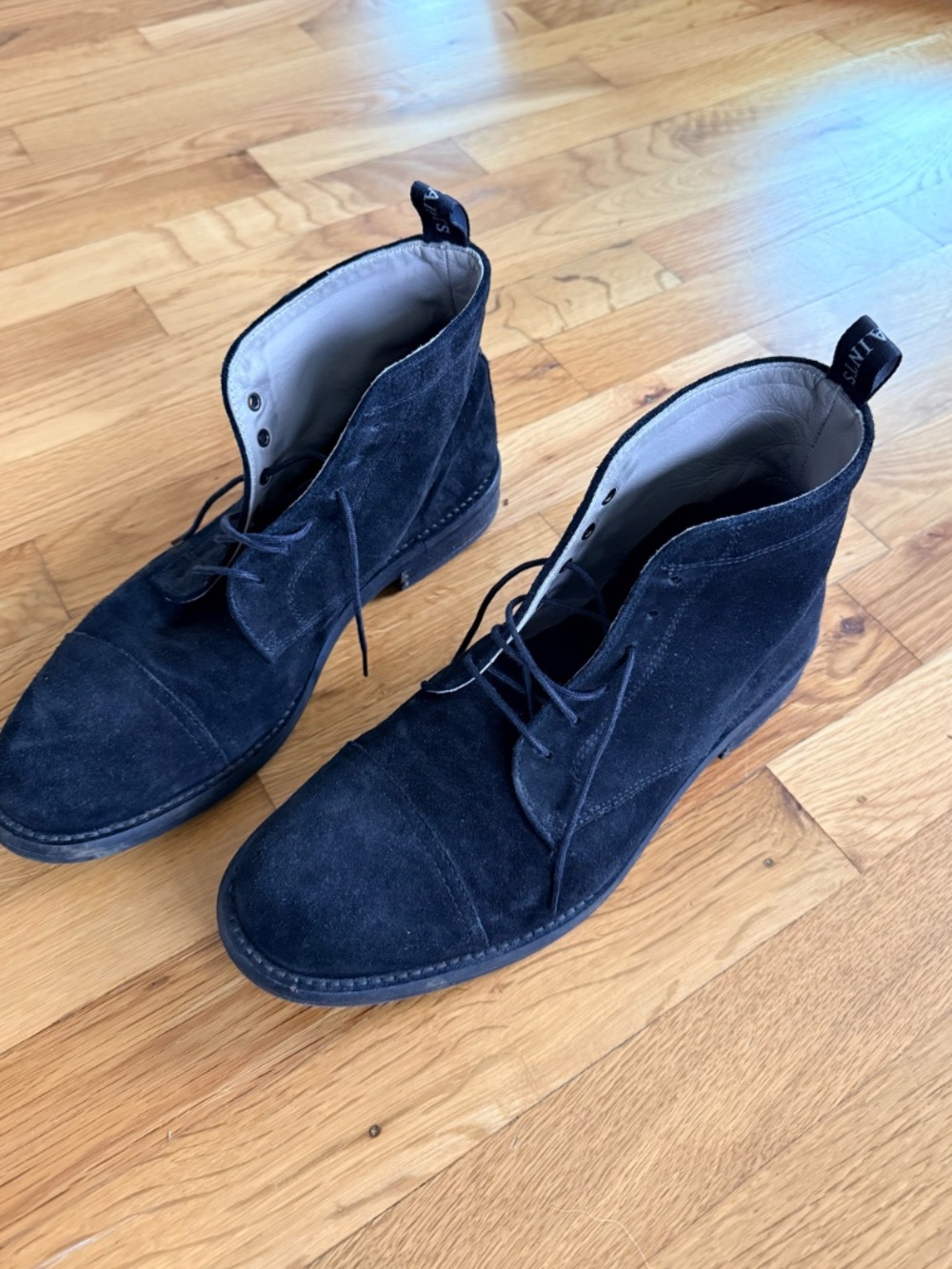 All Saints black suede boots